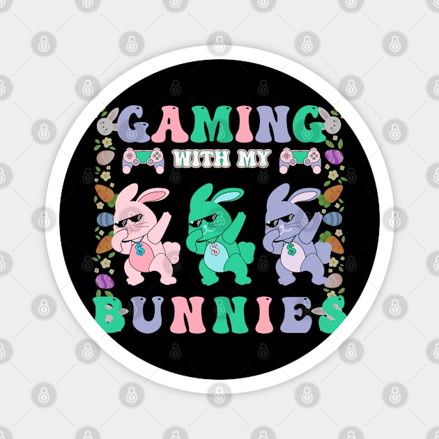 GAMING WITH MY BUNNIES Magnet by Lolane